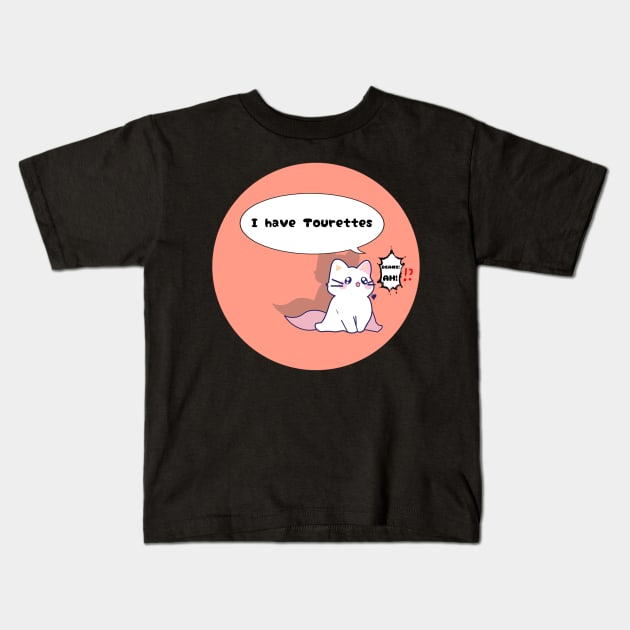 Tourettes disability awareness cute cat Kids T-Shirt by RavenRarities